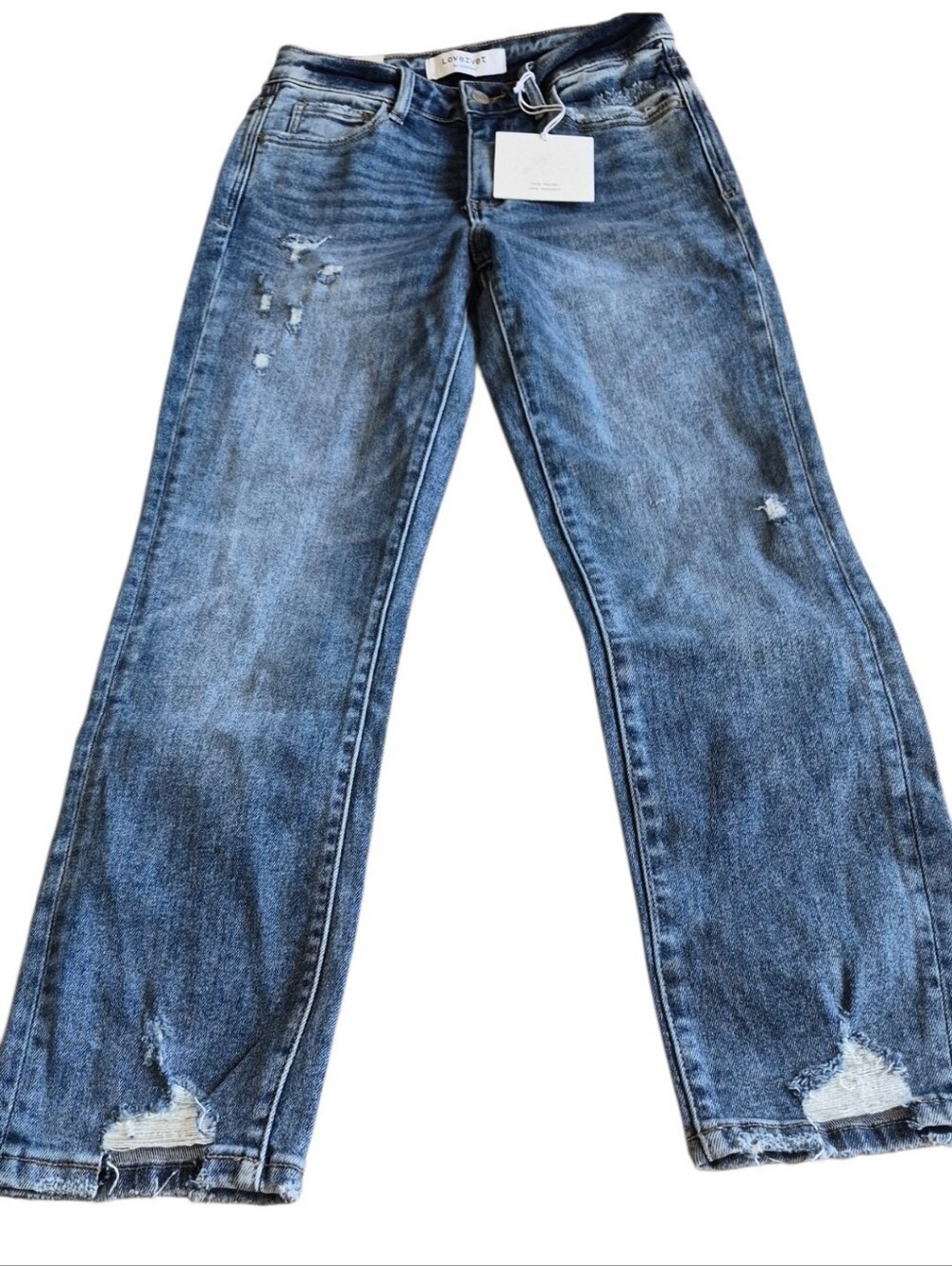 Lovervet by Vervet High Rise Slim Straight Distressed Jeans Size 26/3